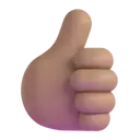 Thumbs up: medium skin tone 3D animated emoji