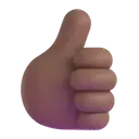 Thumbs up: medium-dark skin tone 3D animated emoji