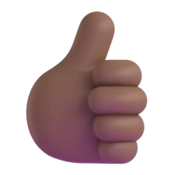 Thumbs up: medium-dark skin tone animated emoji
