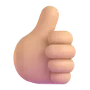 Thumbs up: medium-light skin tone 3D animated emoji