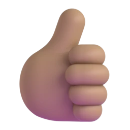 Thumbs up: medium skin tone animated emoji