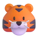 Tiger face 3D animated emoji