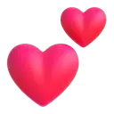Two hearts 3D animated emoji