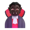 Vampire: dark skin tone 3D animated emoji