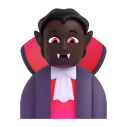 Vampire: dark skin tone animated emoji