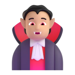 Vampire: medium-light skin tone animated emoji