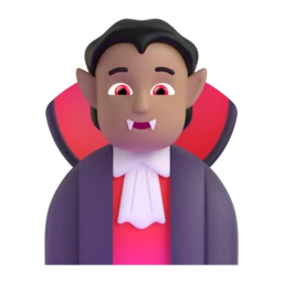 Vampire: medium skin tone animated emoji