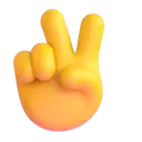 Victory hand 3D animated emoji