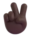 Victory hand: dark skin tone 3D animated emoji