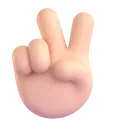 Victory hand: light skin tone 3D animated emoji