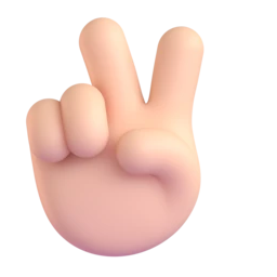 Victory hand: light skin tone animated emoji
