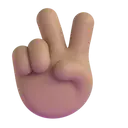 Victory hand: medium skin tone 3D animated emoji