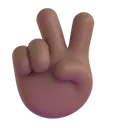 Victory hand: medium-dark skin tone 3D animated emoji