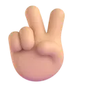 Victory hand: medium-light skin tone 3D animated emoji