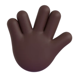 Vulcan salute: dark skin tone animated emoji