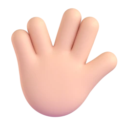 Vulcan salute: light skin tone animated emoji