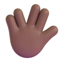 Vulcan salute: medium-dark skin tone animated emoji