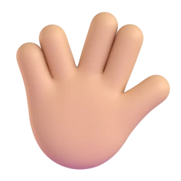 Vulcan salute: medium-light skin tone animated emoji