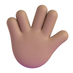 Vulcan salute: medium skin tone animated emoji
