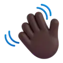 Waving hand: dark skin tone 3D animated emoji