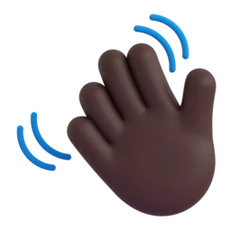 Waving hand: dark skin tone animated emoji