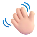 Waving hand: light skin tone 3D animated emoji