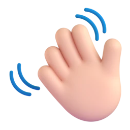 Waving hand: light skin tone animated emoji