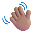 Waving hand: medium skin tone 3D animated emoji