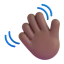 Waving hand: medium-dark skin tone 3D animated emoji