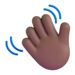 Waving hand: medium-dark skin tone animated emoji
