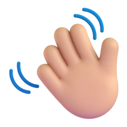 Waving hand: medium-light skin tone animated emoji