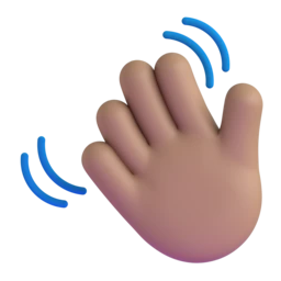 Waving hand: medium skin tone animated emoji