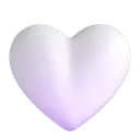 White heart 3D animated emoji