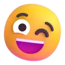 Winking face 3D animated emoji