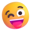 Winking face with tongue 3D animated emoji