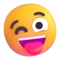 Winking face with tongue animated emoji