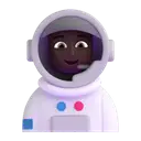 Woman astronaut: dark skin tone 3D animated emoji