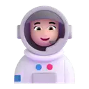 Woman astronaut: light skin tone 3D animated emoji