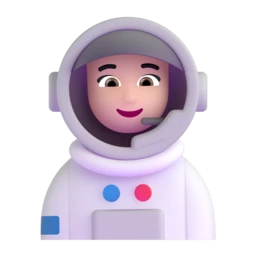 Woman astronaut: light skin tone animated emoji