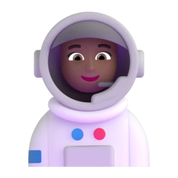 Woman astronaut: medium-dark skin tone animated emoji