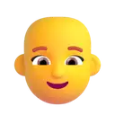 Woman: bald 3D animated emoji