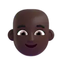 Woman: bald: dark skin tone 3D animated emoji