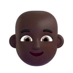 Woman: bald: dark skin tone animated emoji