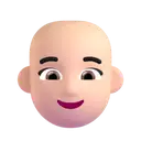 Woman: bald: light skin tone 3D animated emoji