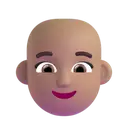 Woman: bald: medium skin tone 3D animated emoji