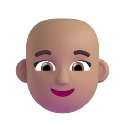 Woman: bald: medium skin tone animated emoji