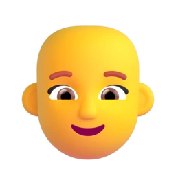 Woman: bald animated emoji