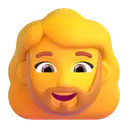 Woman: beard 3D animated emoji