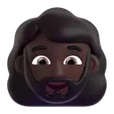 Woman: beard: dark skin tone 3D animated emoji