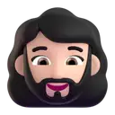 Woman: beard: light skin tone 3D animated emoji